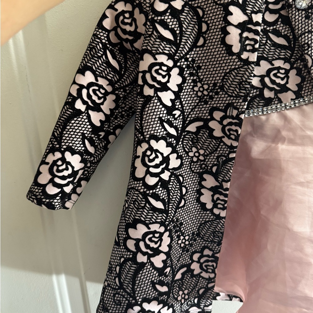 Sweet Heart Rose kids blush satin dress and coat set size 3T - Picture 8 of 12